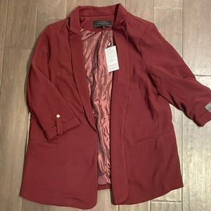 Burgundy Boyfriend Blazer